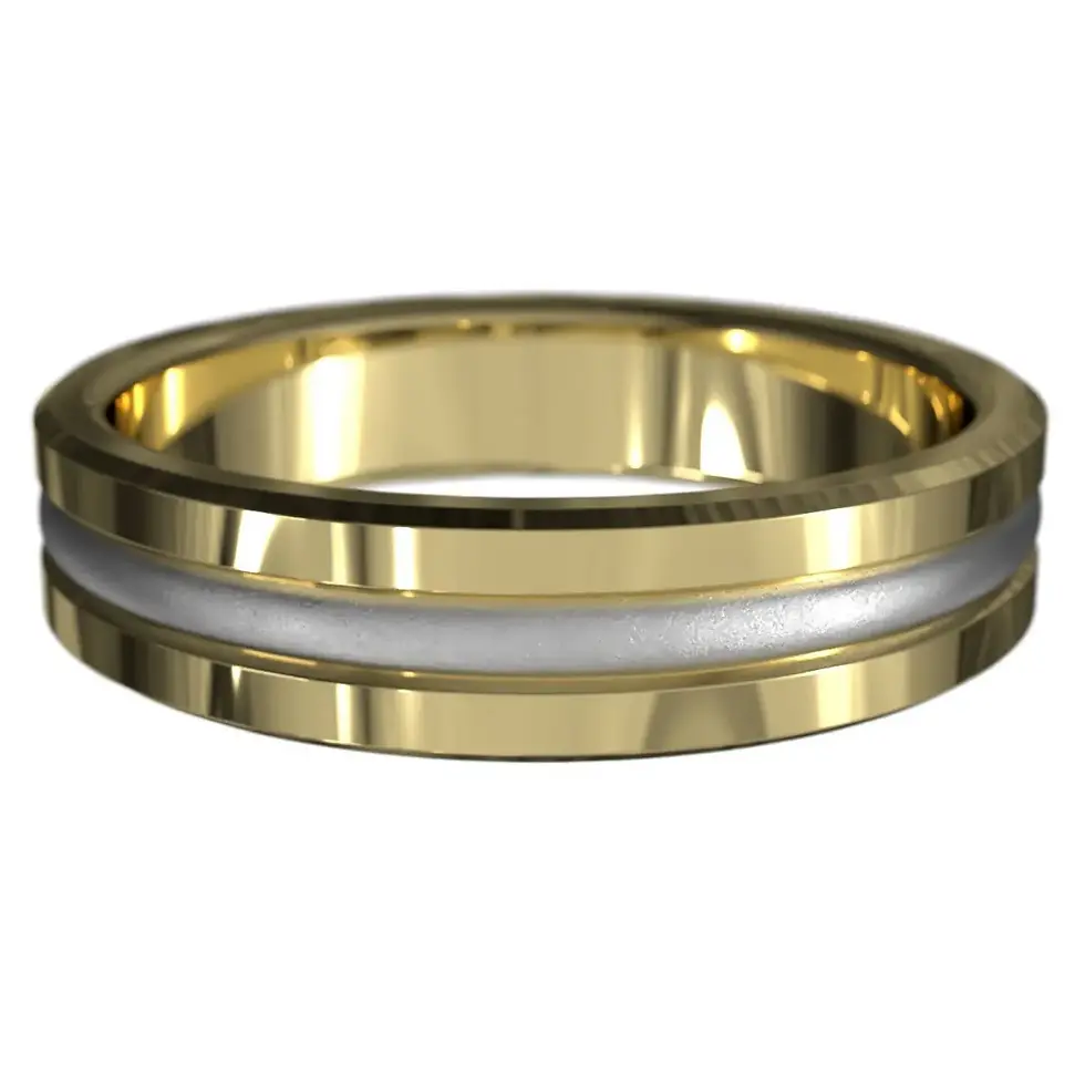 Thumbnail: Solid 9ct yellow gold ring with rounded sandblast detail