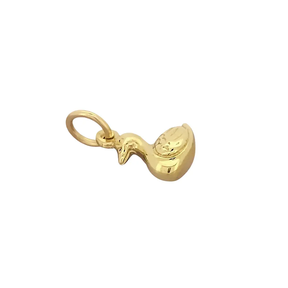 Thumbnail: Top view of 9ct yellow gold duck charm