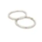 Thumbnail: Polished 9ct white gold sleeper earrings displayed in pair