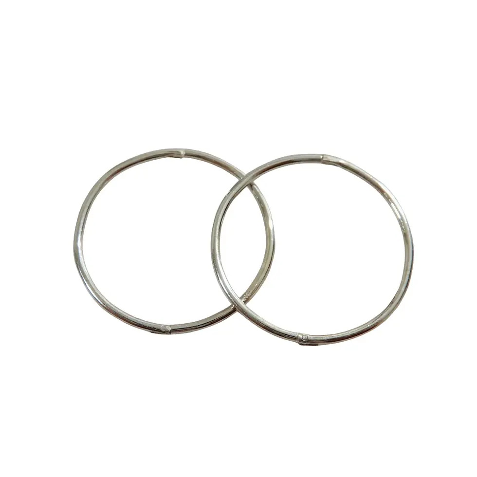 Thumbnail: 20mm white gold sleeper hoops shown overlapping together