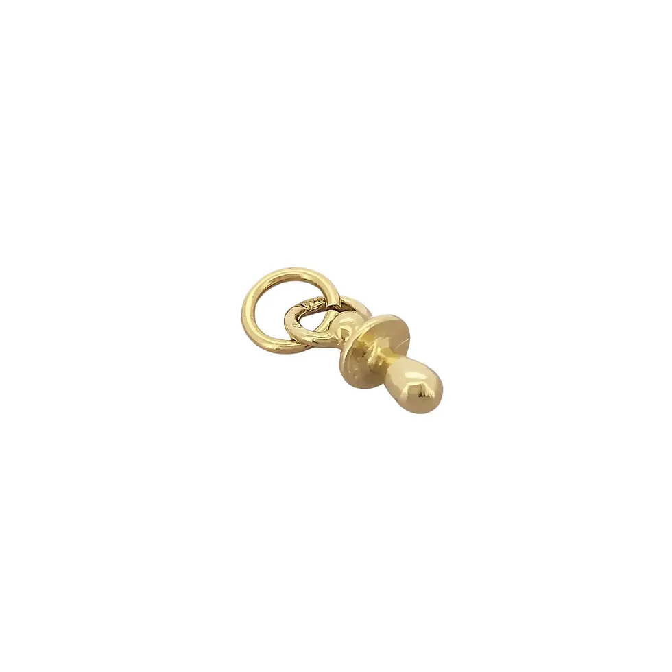 Thumbnail: Top-down view of 9ct yellow gold pacifier pendant