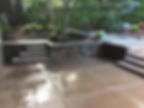 Sand finish patio and seating wall