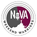 NoVA Weekend Warriors Logo featuring gray and magenta background with silhouette of the State of Virginia