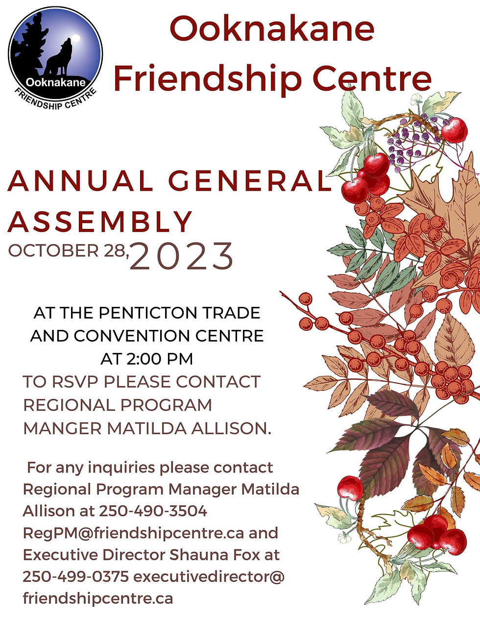 Ooknakane Friendship Centre AGA