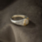 Handmade men’s ring in gold and silver
