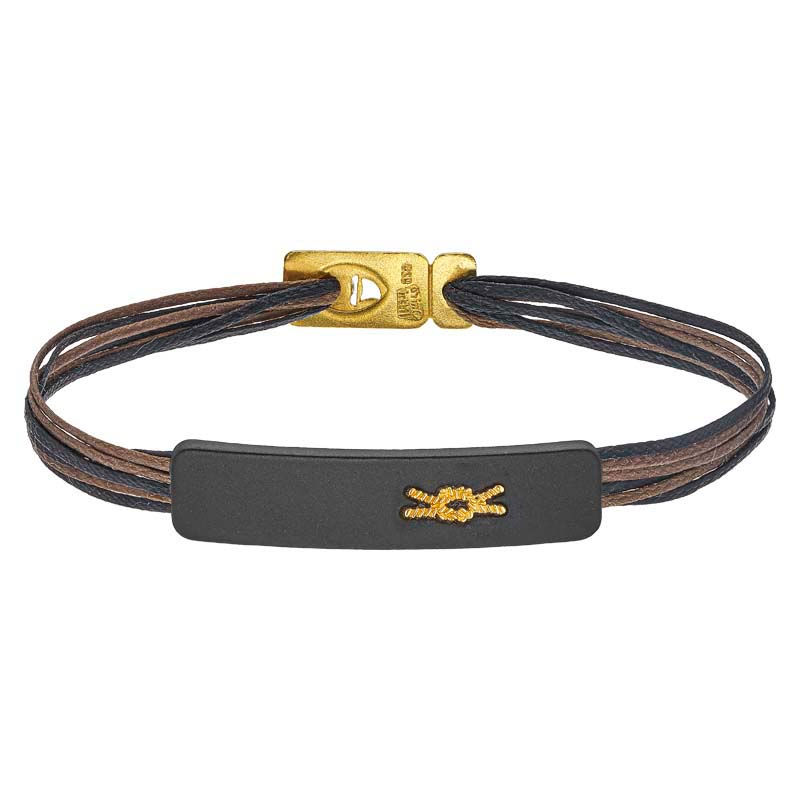 Handmade cord bracelet with clasp and silver element – minimalist unisex jewelry.