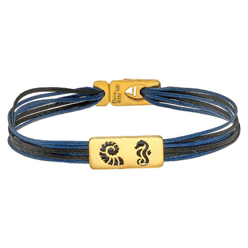 Μικρογραφία: Handmade cord bracelet with clasp and silver charm – minimalist unisex jewelry.