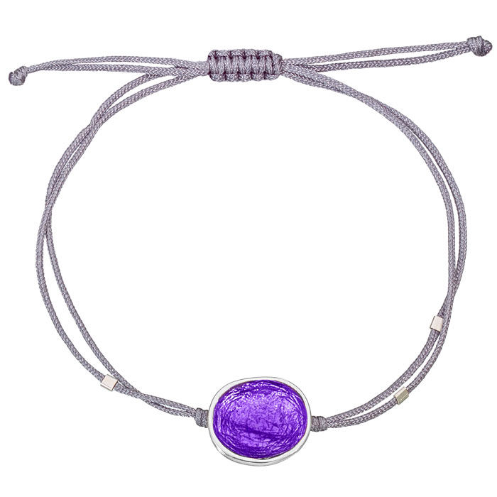 Thumbnail: Macrame Bracelet with Sterling Silver Elements and Enamel