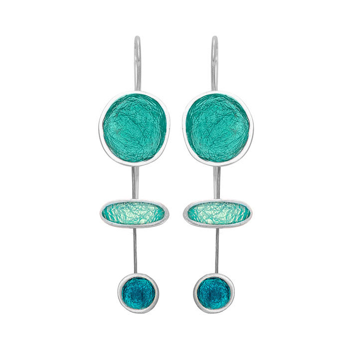 Thumbnail: Silver Earrings with Enamel