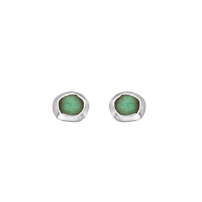 Thumbnail: Sea glass and enamel earrings