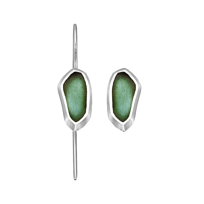 Μικρογραφία: Sea glass and enamel earrings