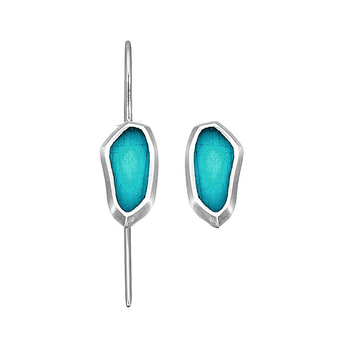 Μικρογραφία: Sea glass and enamel earrings