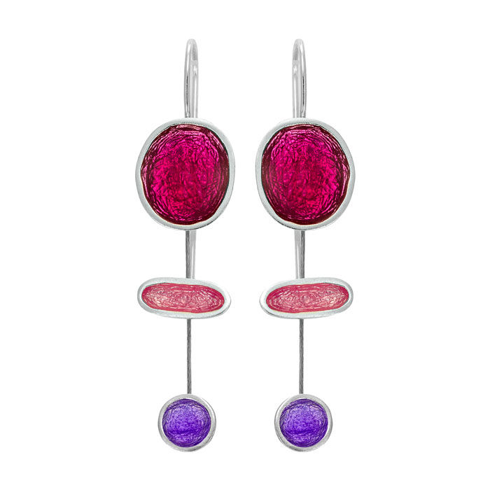 Thumbnail: Silver Earrings with Enamel