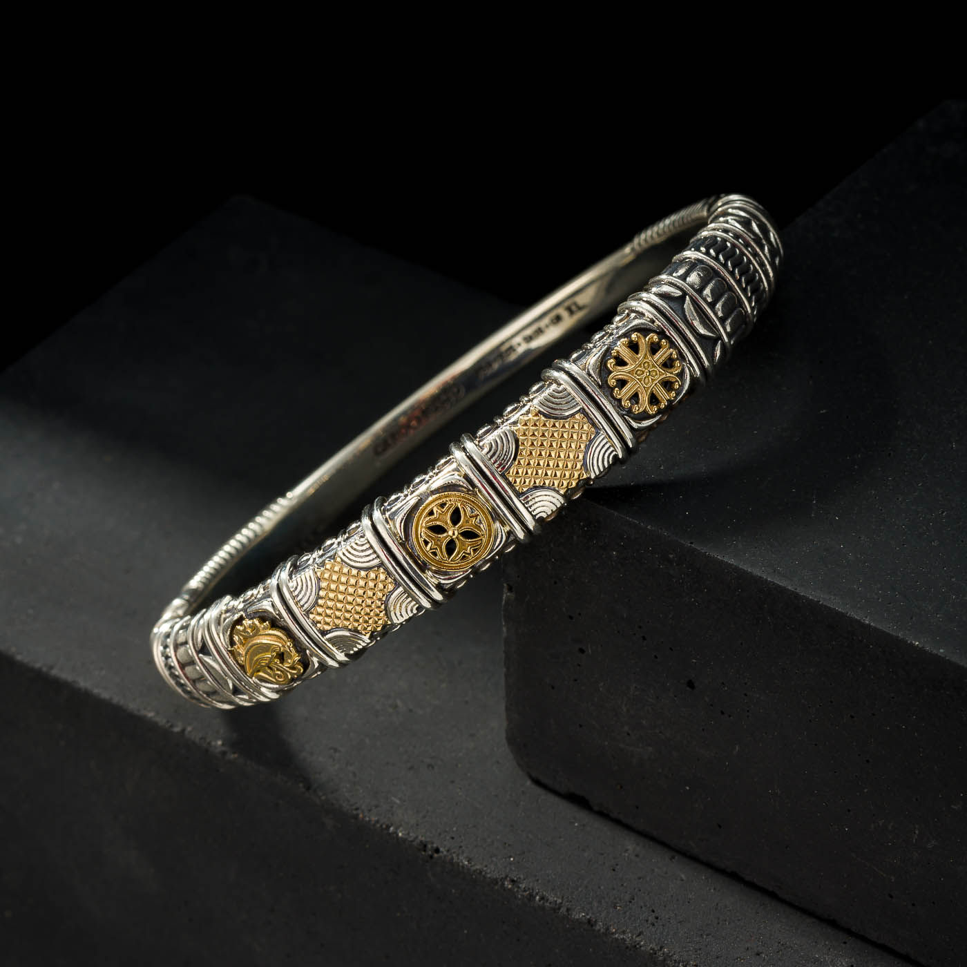 Handmade men’s bracelet in gold and silver