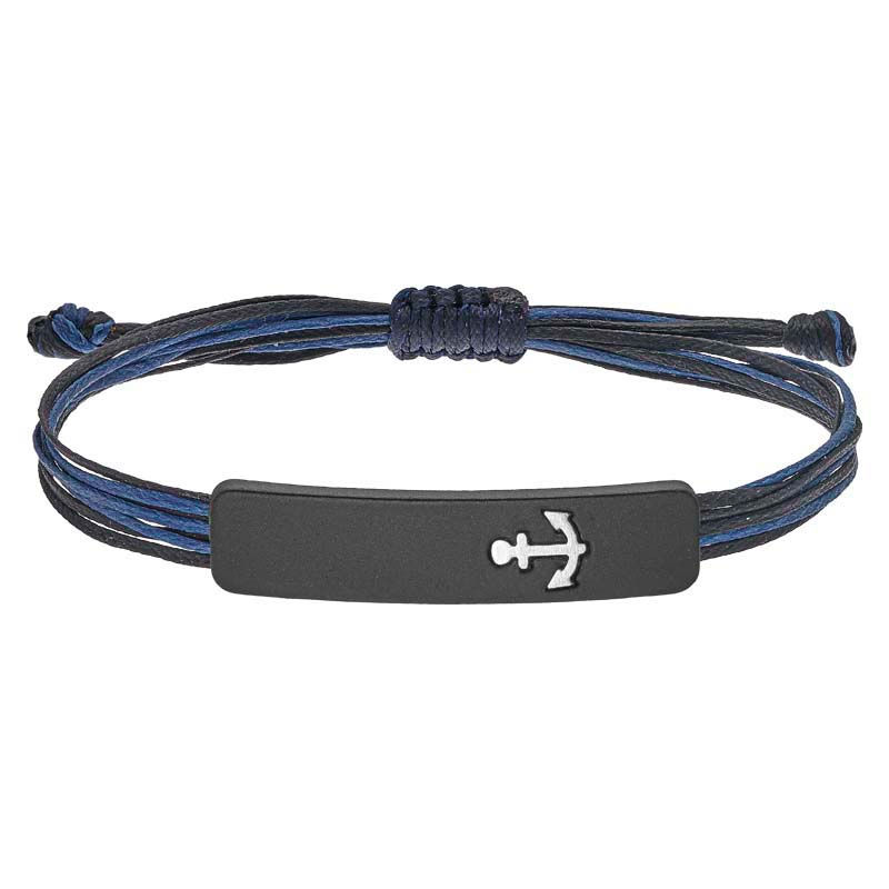 Μικρογραφία: Handmade adjustable cord bracelet with metal charm – minimalist unisex jewelry.