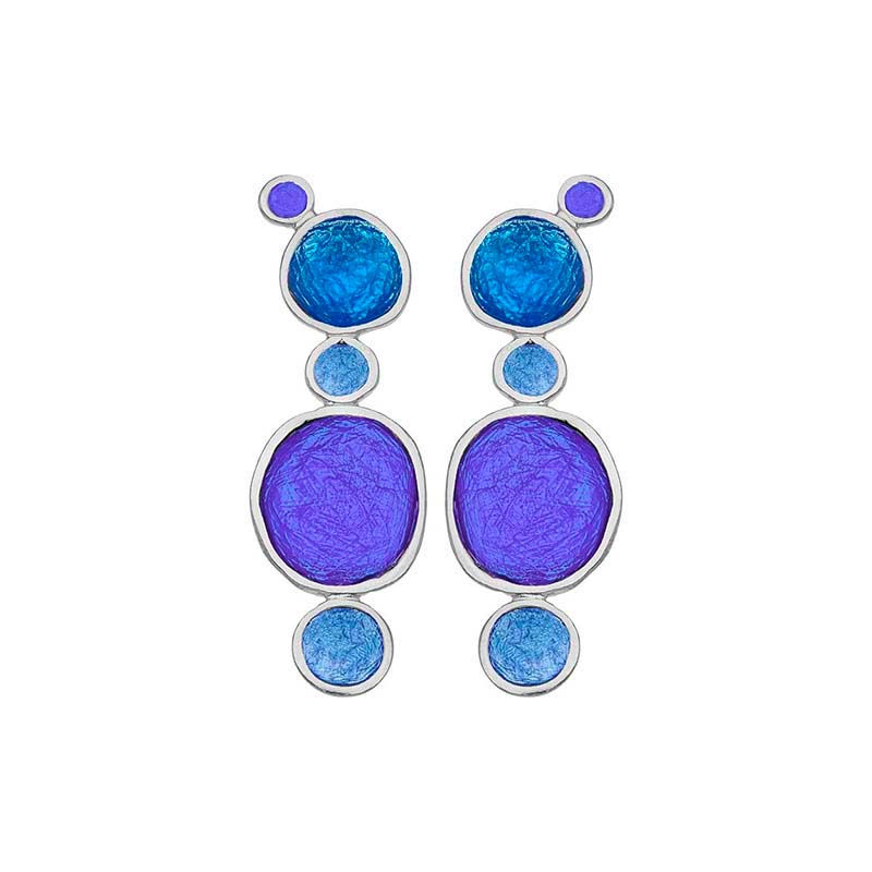 Earrings in silver with enamel