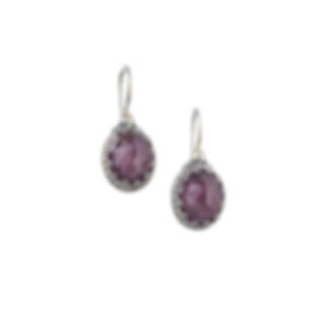 Medium Oval Earrings in Sterling Silver with Doublet Stones