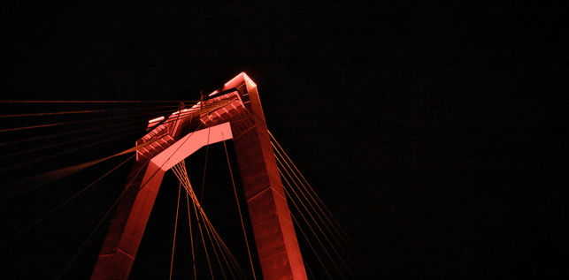 Rotterdam picture night bridge Willemsbrug