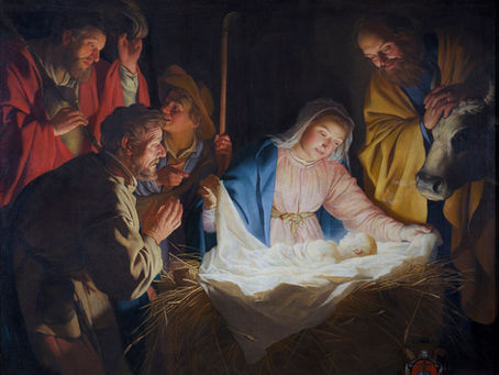 Adoration of the Shepherds by Gerard van Honthorst (public domain)
