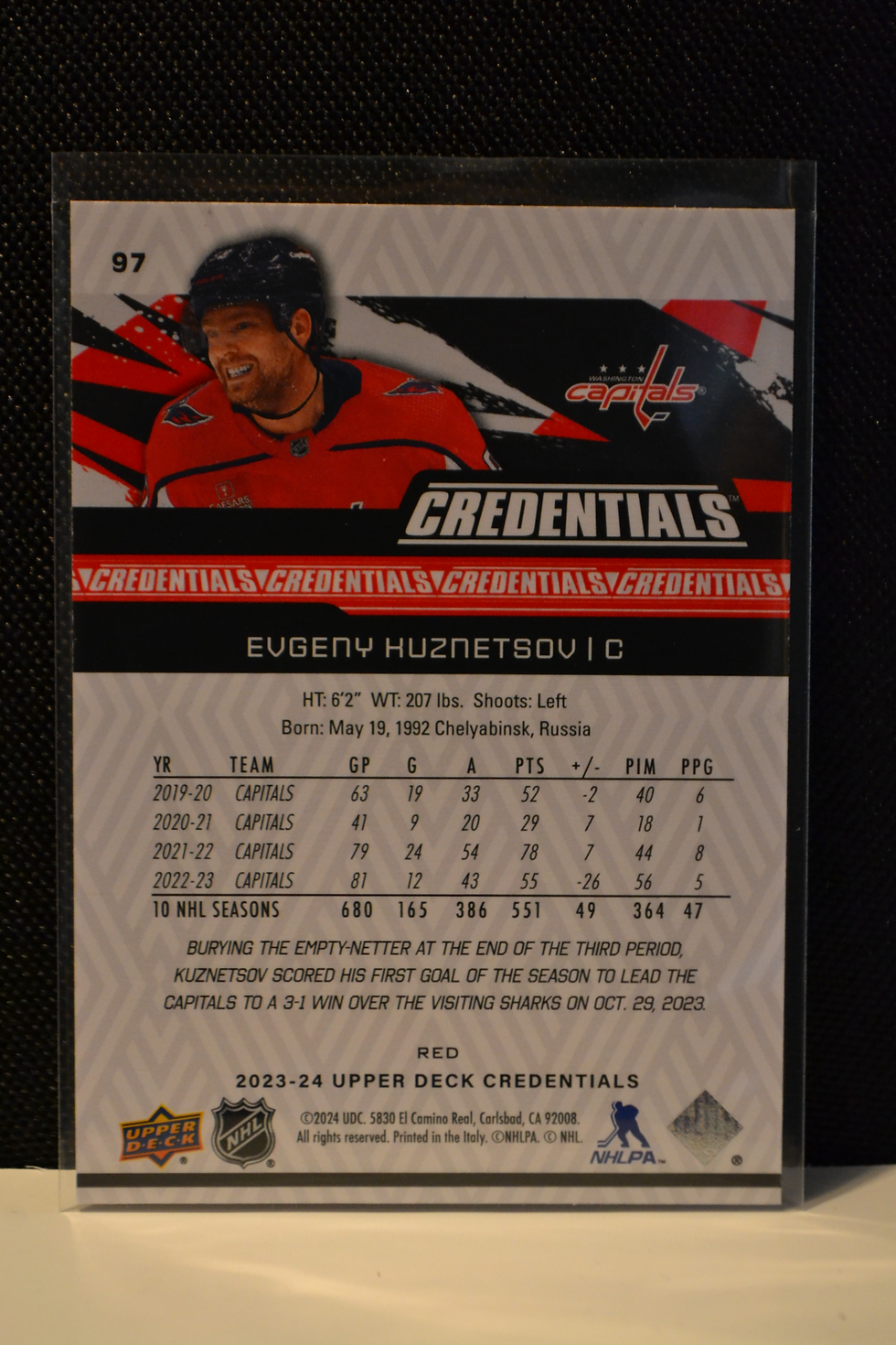 Thumbnail: 2023 Credentials Evgeny Kuznetsov red color match /349