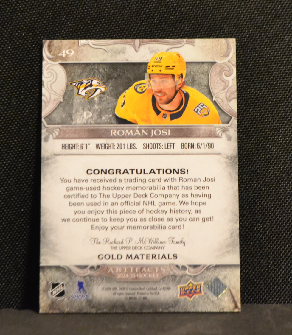 Thumbnail: 2024-25 gold materials Roman Josi 029/299
