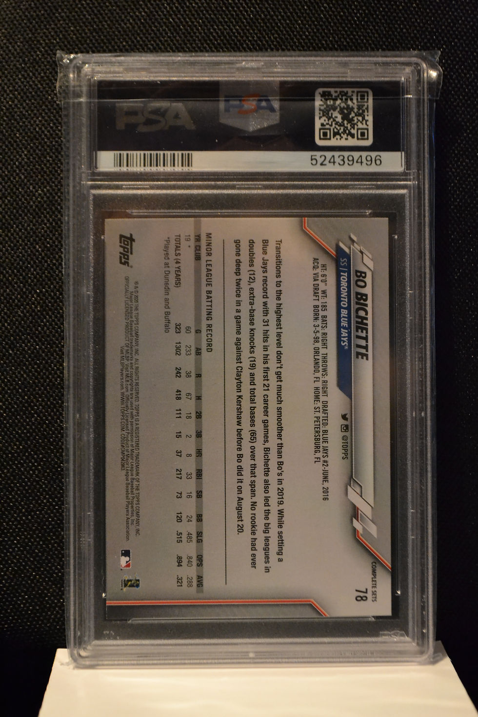 Thumbnail: 2020 Topps Complete Set Bo Bichette PSA 10 RC