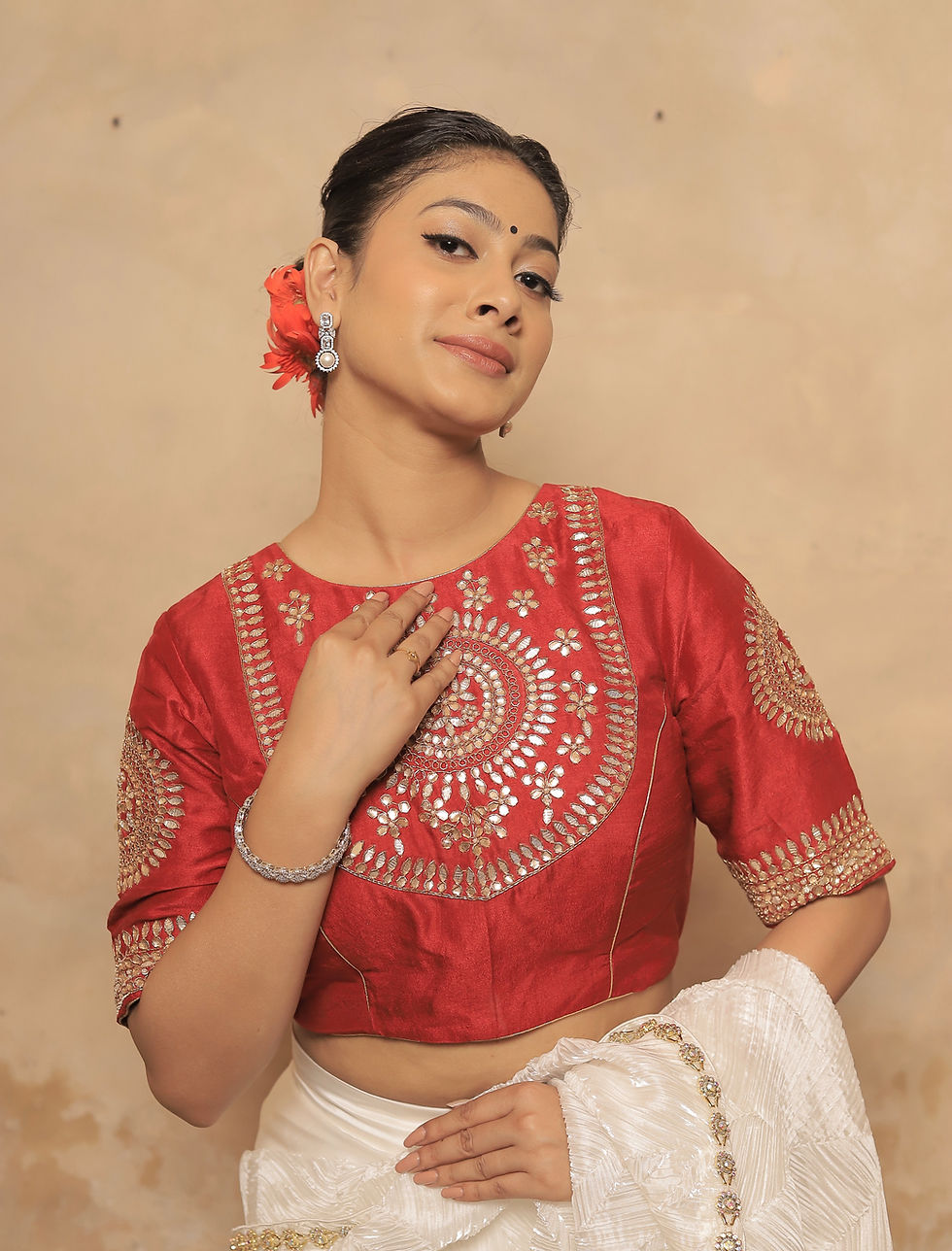Thumbnail: Red gota patti blouse 
