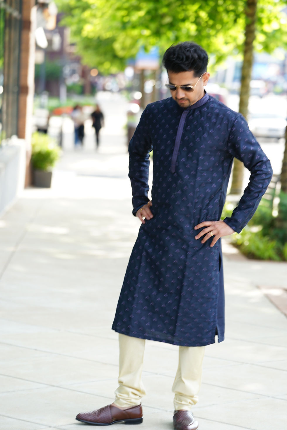 Thumbnail: Silk Cotton Blue Men’s Kurta Set