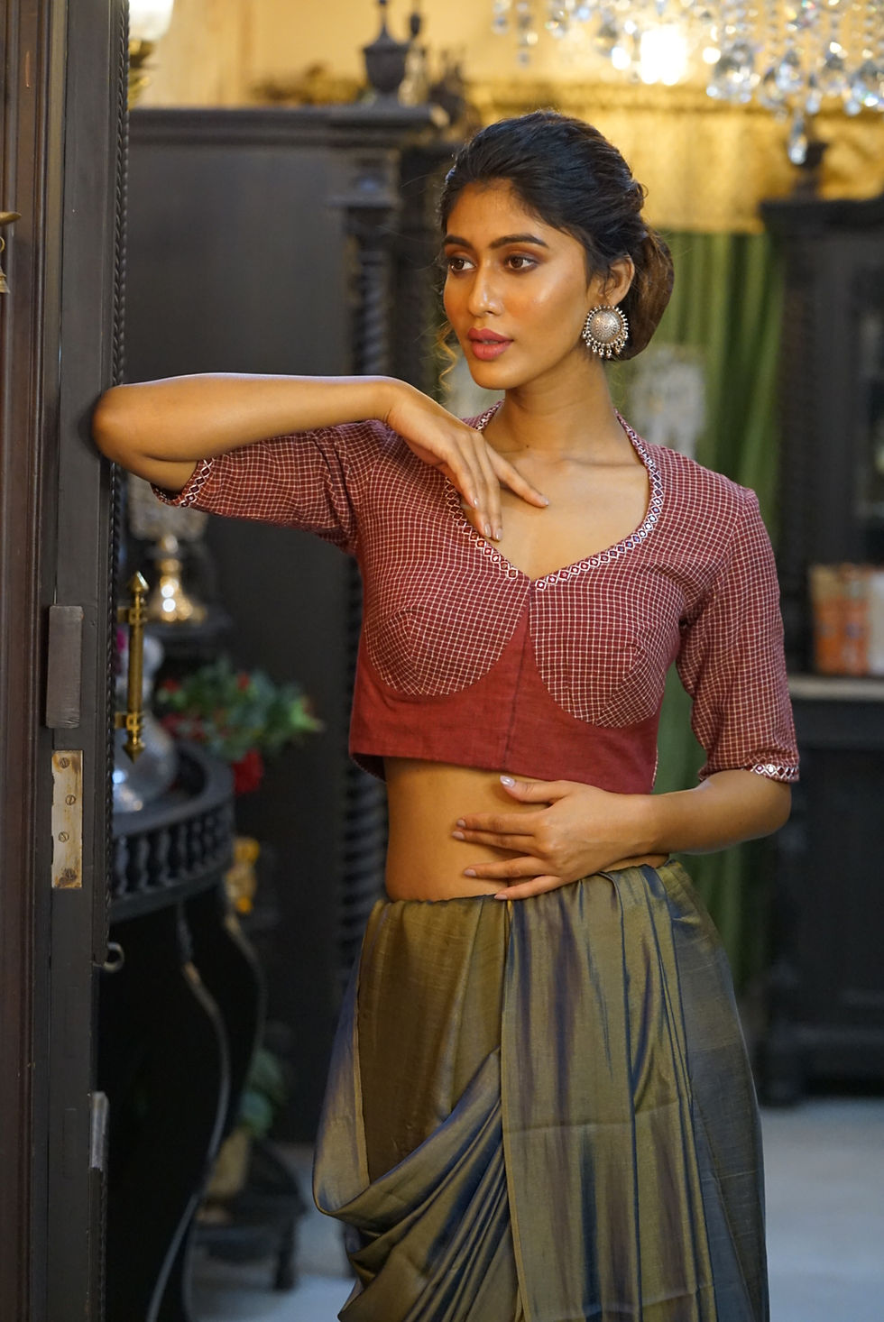 Thumbnail: Khadi checks Blouse.