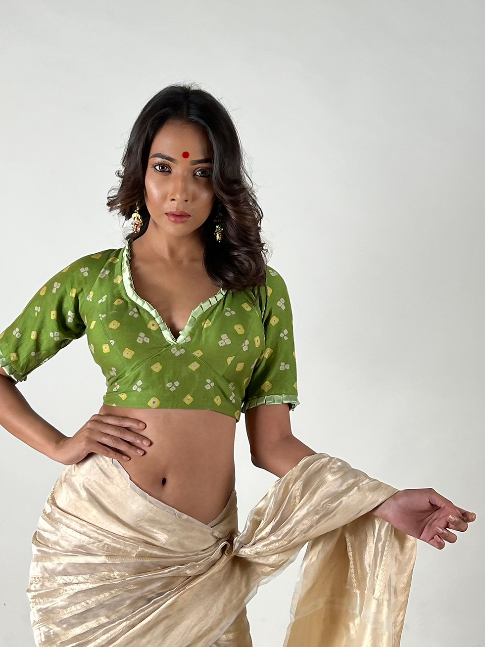 Bandhani blouse.