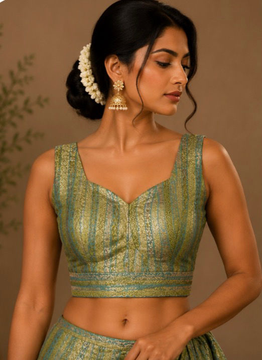 Green  tissue silk Blouse