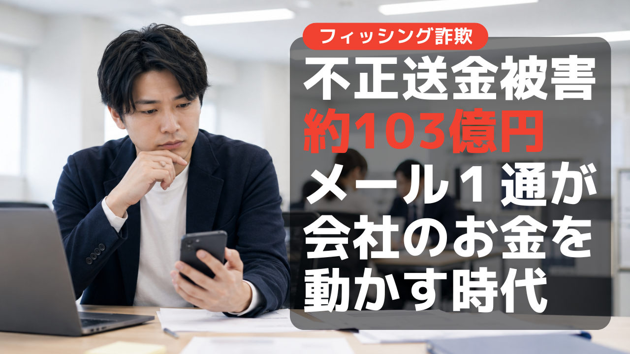 不正送金被害は103億円——フィッシングはメールの問題ではなく会社のお金の問題です|ITワークラボ