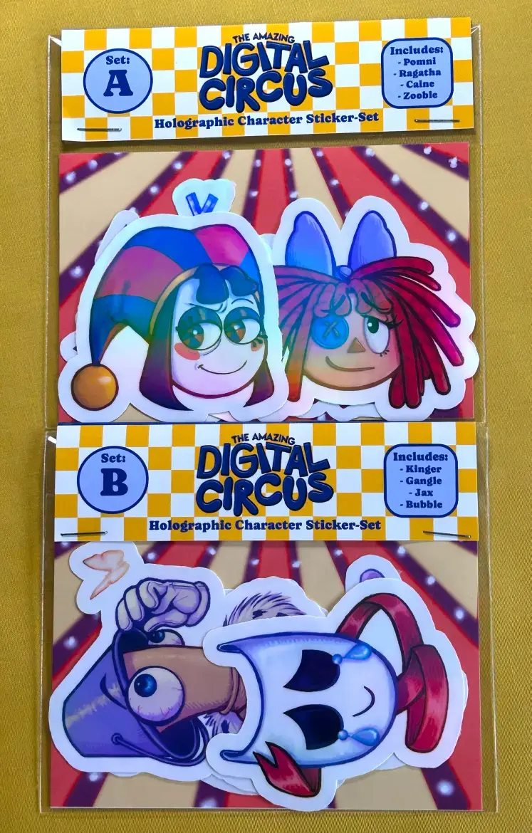 Thumbnail: The Amazing Digital Circus Holographic-Vinyl Character Stickers