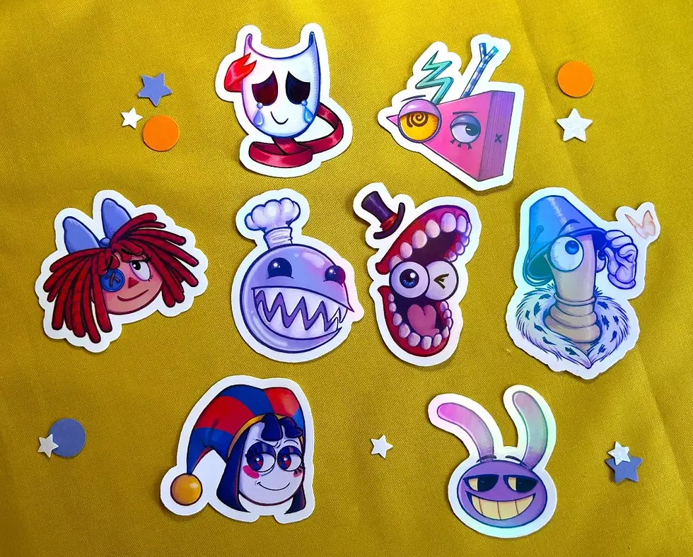 Thumbnail: The Amazing Digital Circus Holographic-Vinyl Character Stickers