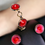 Thumbnail: Engel Brothers Red Poured Glass Gold Filled Link Bracelet & Earrings Set