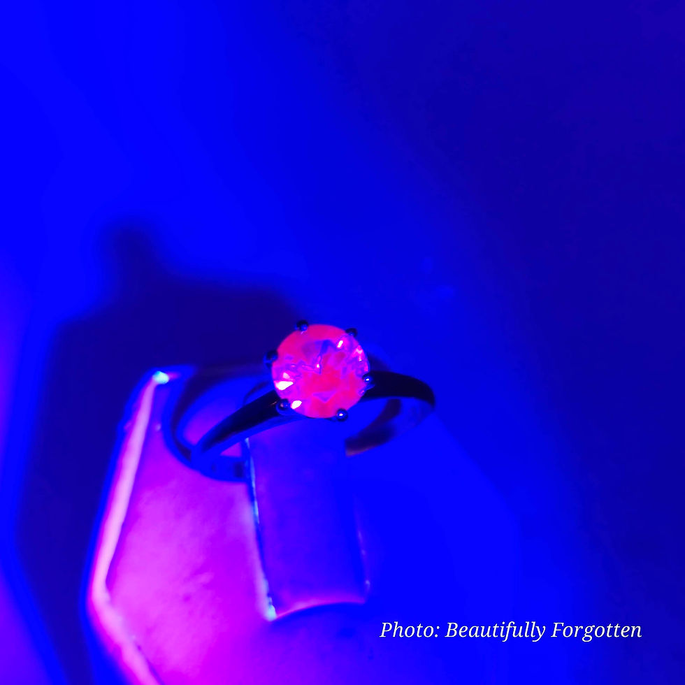 Thumbnail: Vintage 10k Yellow Gold Blue Spinel Solitaire Ring Size 9