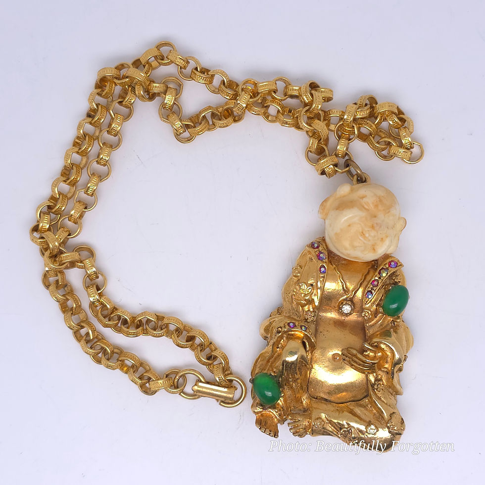 Thumbnail: Signed ART Buddha Face Necklace