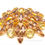 Thumbnail: Signed Kenneth Lane ( KJL ) Yellow, Honey, Orange Rhinestone Huge Brooch