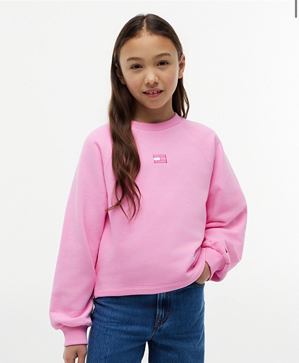 Miniatura: Tommy hilfiger moletom rosa tonal flag raglan crew 09446