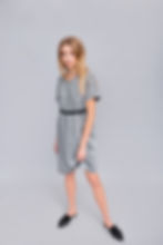 Thumbnail: Linen dress with a decorative belt and pockets