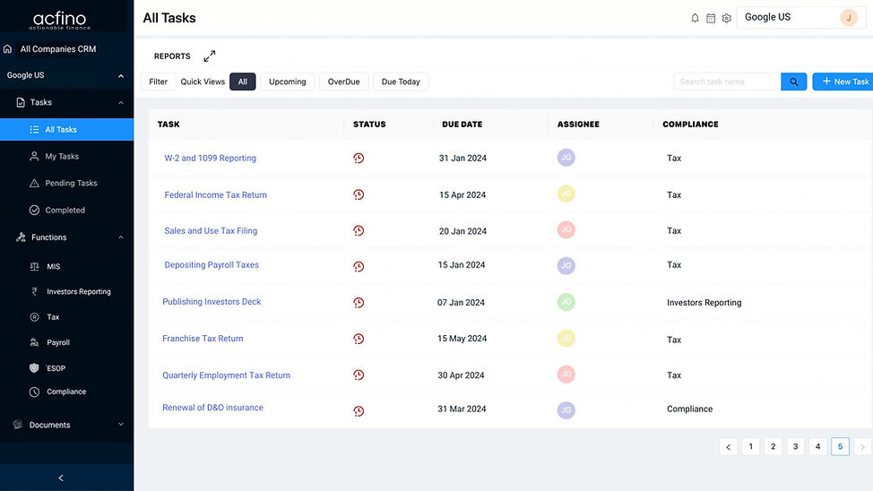 Compliance UI Screen