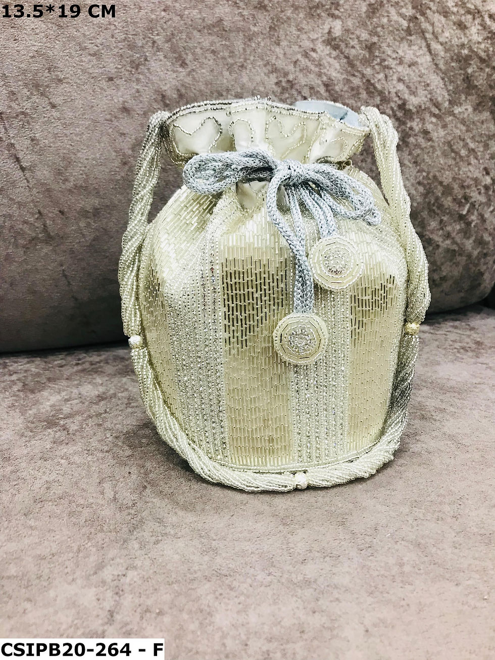 Thumbnail: Designer Potli Bag with Crystal Beads – Ideal for Bridal & Wedding Outfits