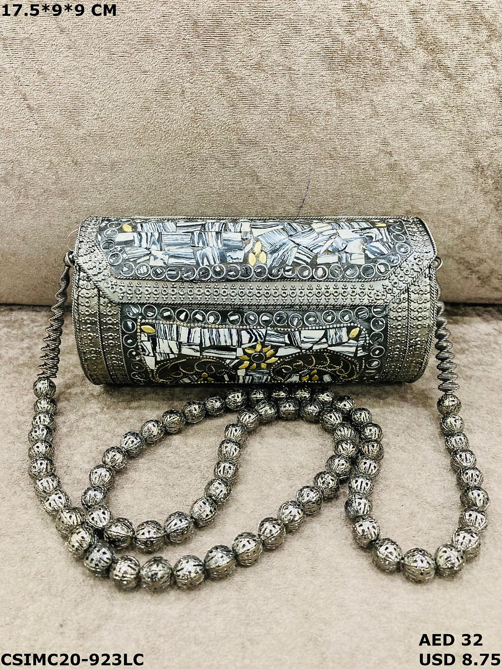 Thumbnail: Handmade Elegance Designer Evening Metal Mosaic Clutch for Discerning Fashionist