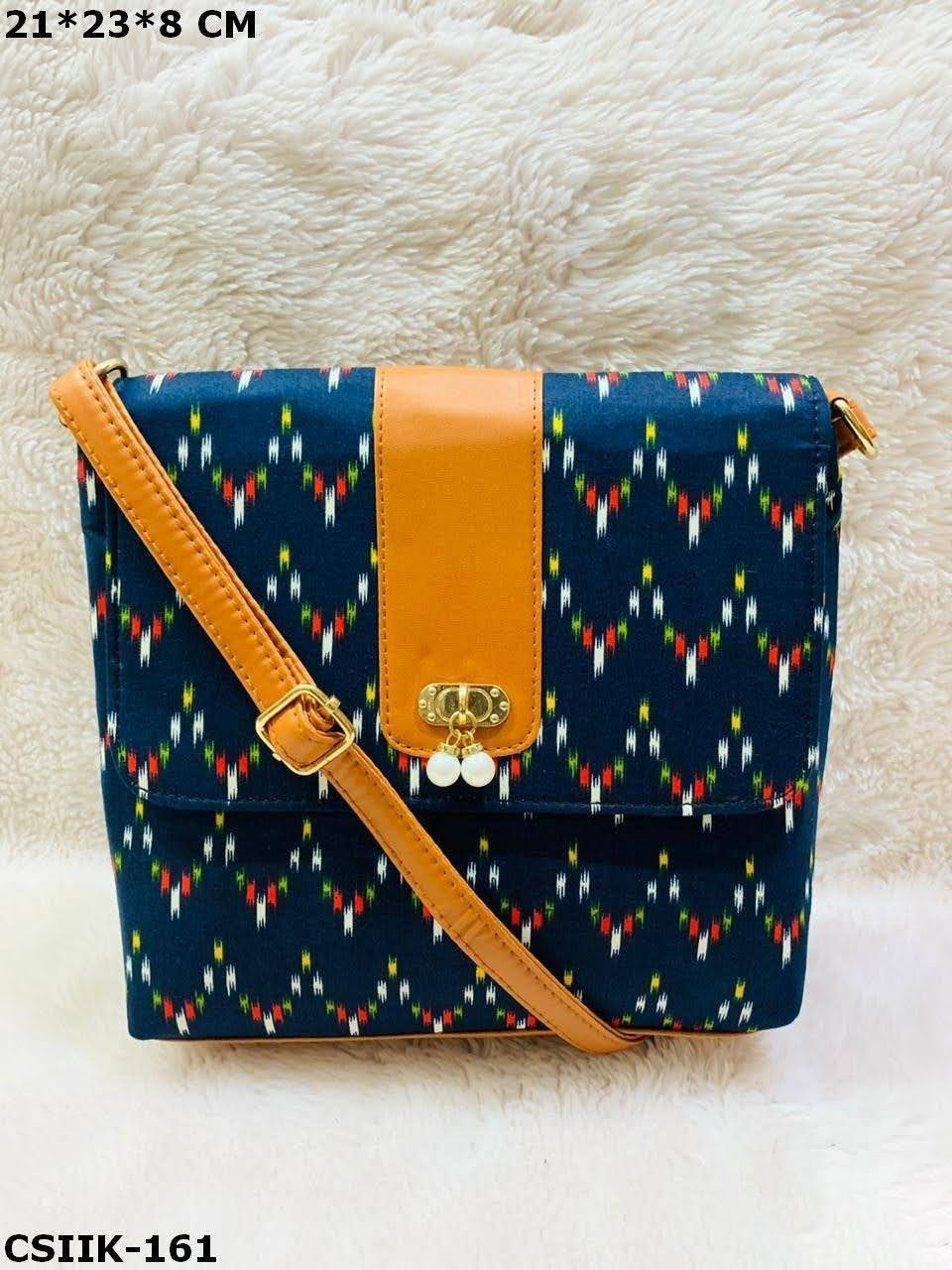 Designer Ikkat Cotton Sling Bags with Traditional Prints