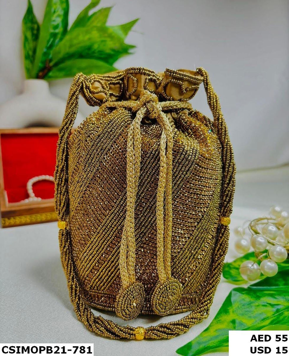 Thumbnail: Designer Crystal Potli Clutch – Handcrafted Wedding Bag