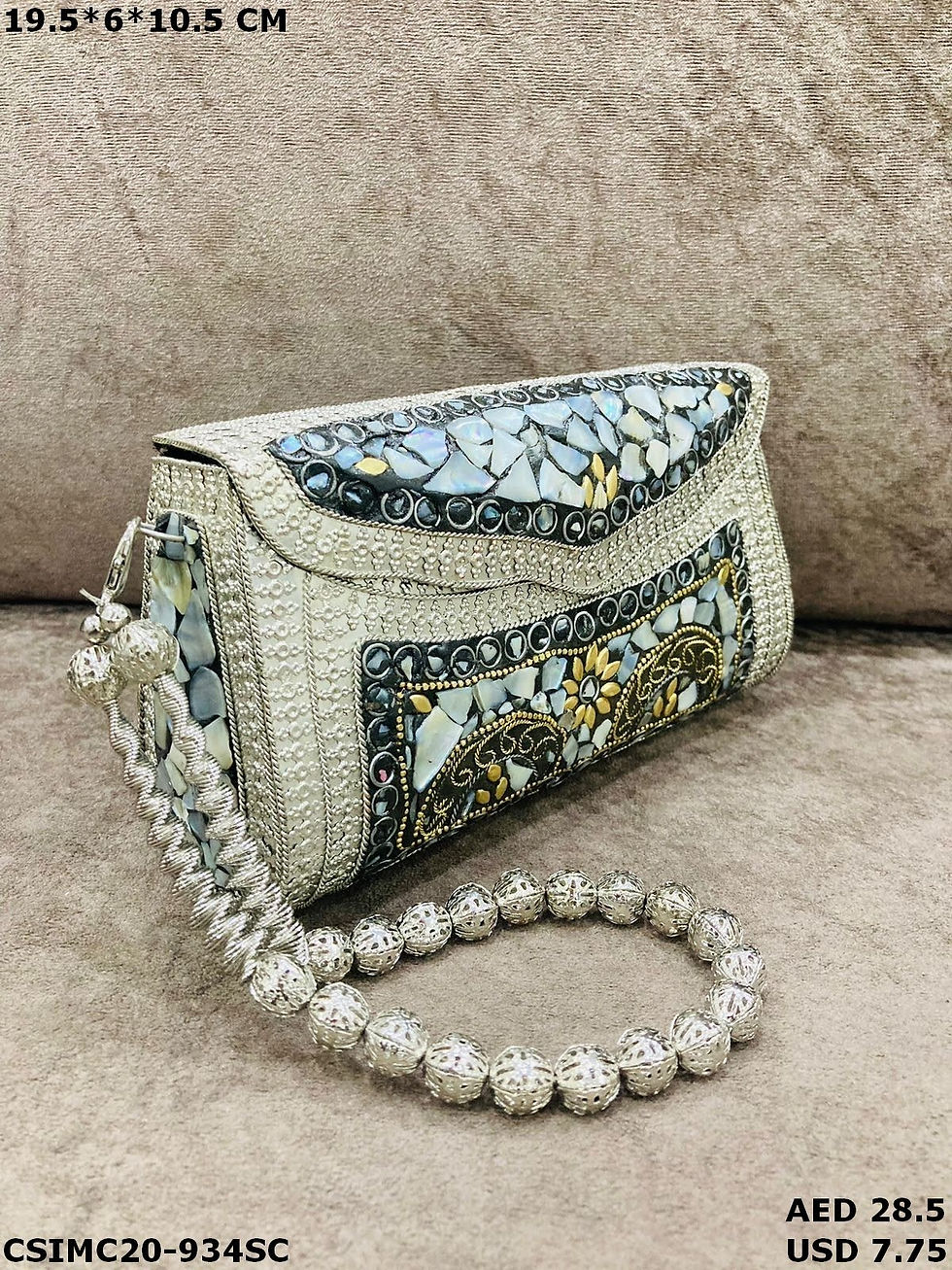 Thumbnail: Starlit Opulence Ladies Designer Evening Metal Mosaic Clutch Bag