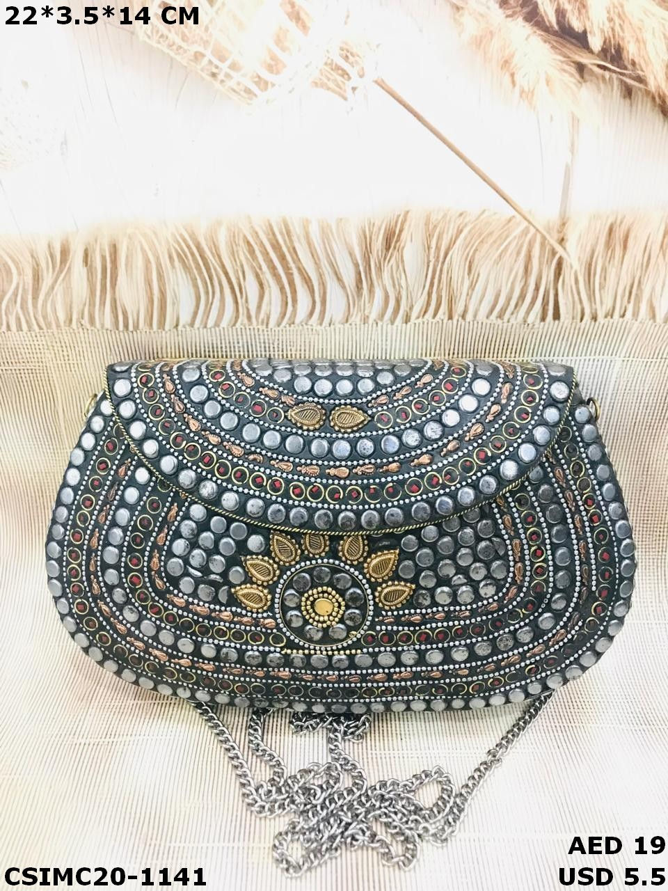 Thumbnail: Elegantly Handcrafted Mosaic Evening Metal Clutches by Indian Artisans
