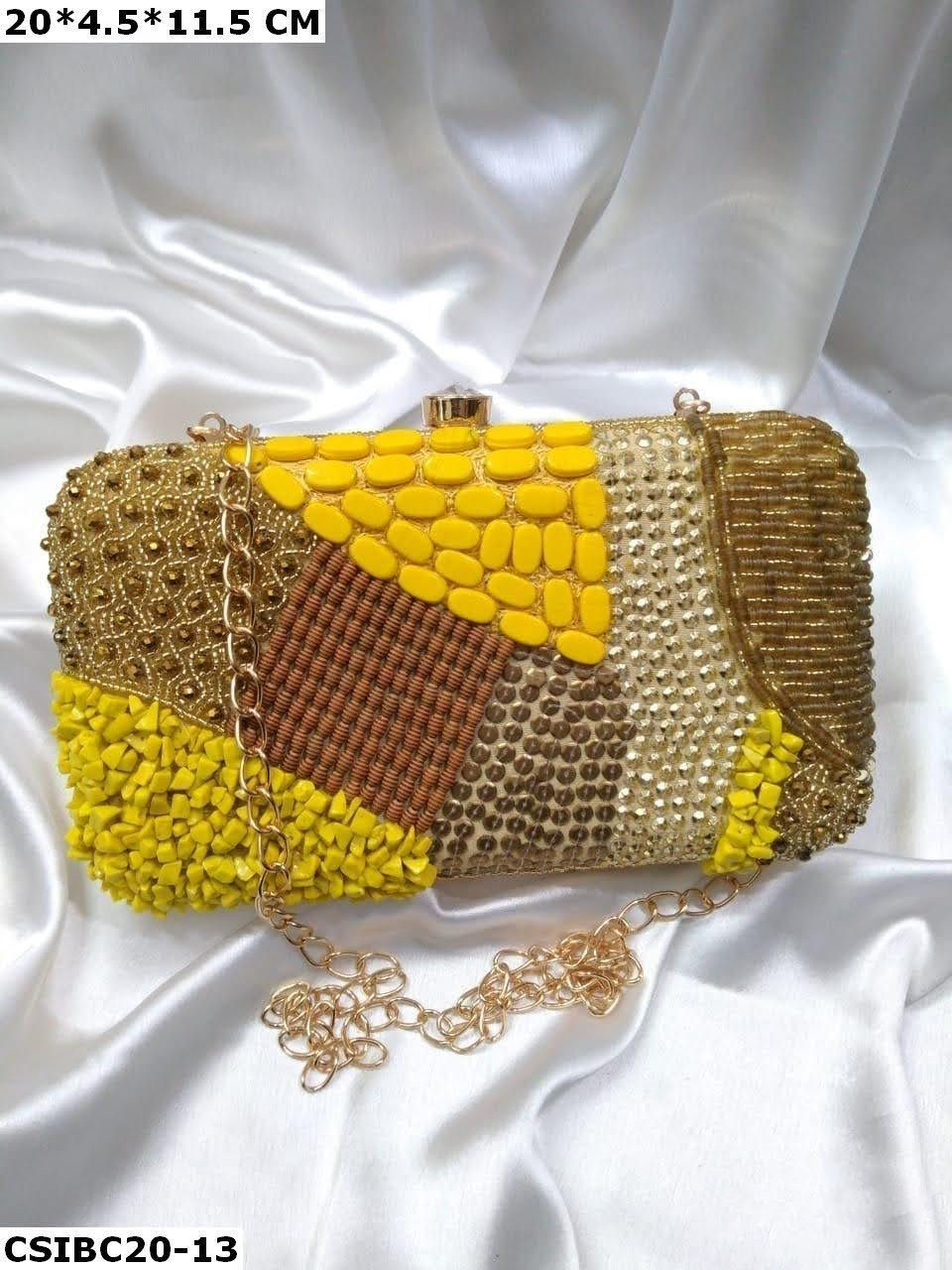 Thumbnail: Handmade Crystal Stone Luxury Box Clutch Bag