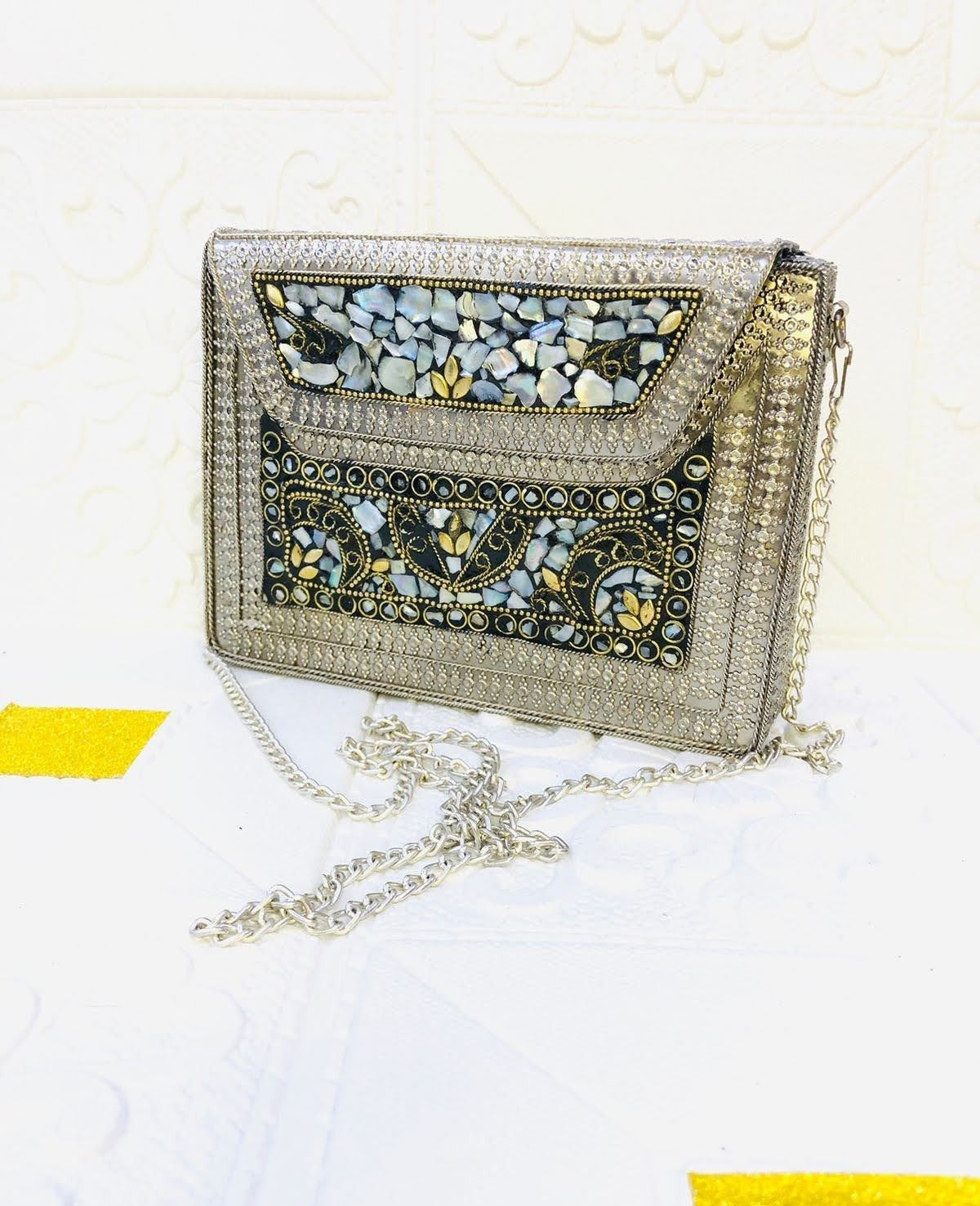 Handmade Metal Mosaic Clutch