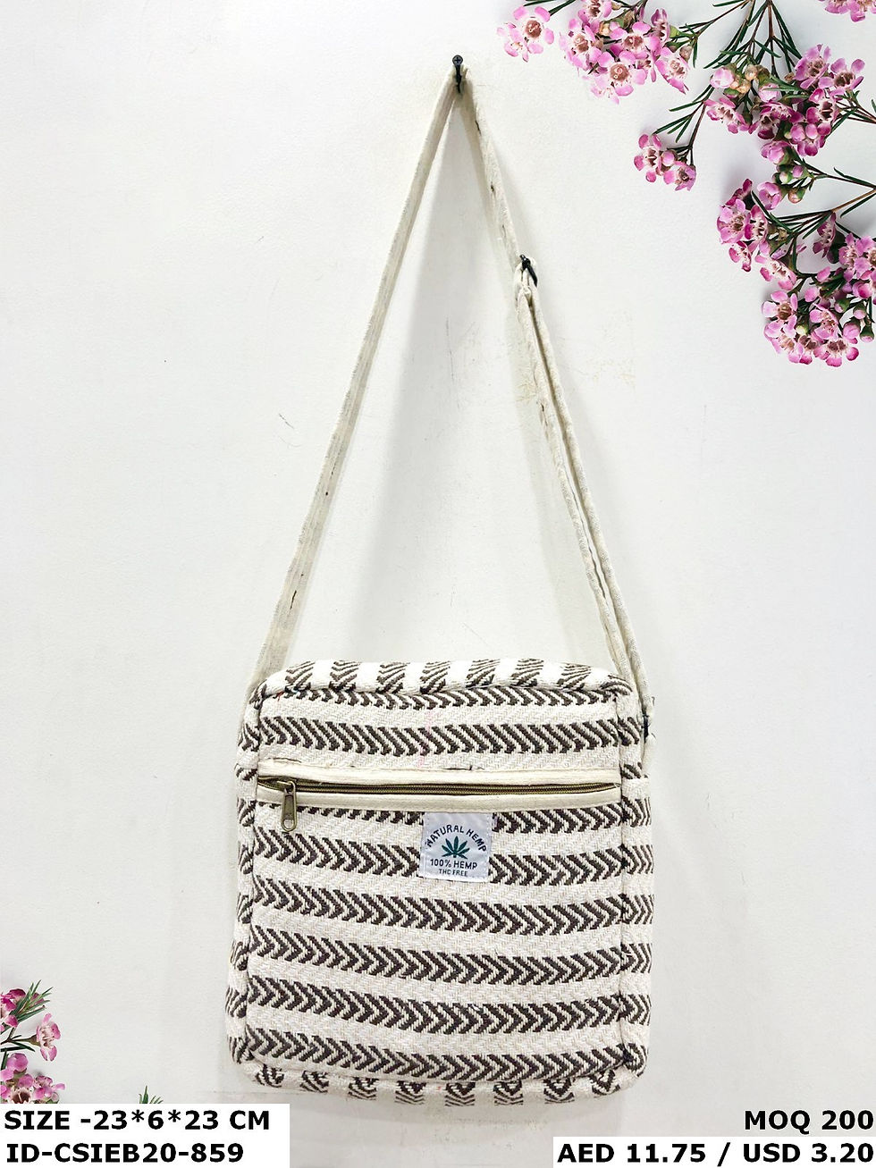 Thumbnail: Ethically Crafted Hemp Cotton Sling Bags – Designer Quality